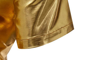 Chemise habillée formelle pour homme en satin, personnalisable (ODM), couleurs variées, pour soirée, boîte de nuit, discothèque, spectacle sur scène, manches courtes - Product Image 5