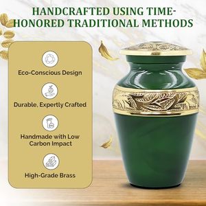 Luxury Brass <b>Keepsake</b> Cremation Urn <b>Memorial</b> Tribute Holder Designed With Durable Secure Closure And Fine Detailing - Product Image 4