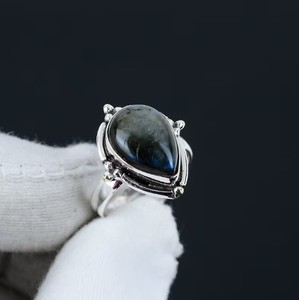 Wholesale Natural Labradorite Ring 925 Sterling Silver Handmade Blue <b>Flash</b> Gemstone Wedding Unisex <b>Vintage</b> Boho Statement - Product Image 3