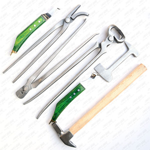 Professional Farrier Tools Kit Veterinary Instrument for Horse Foot Grooming Nipper Nail <b>Puller</b> Cutter Loop Knife Nail Gun - Product Image 1
