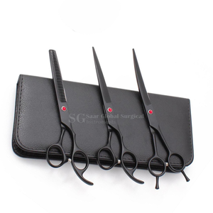 Ensemble de ciseaux de coiffure professionnels en acier inoxydable, lame tranchante, pour droitiers, manche long, usage en salon, étui noir inclus, 28 - Product Image 4