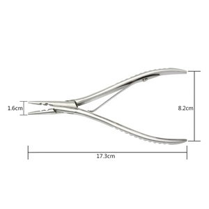 Obexa - Alicates Profesionales para Extensiones de Cabello de Acero Inoxidable Quirúrgico Plateado de 7 Pulgadas, con Dos Orificios, para Uso Comercial - Product Image 6