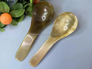 Cucharas ligeras hechas de cuerno de búfalo para accesorios de comedor de lujo, cuchara de cuerno de buey de calidad para regalos, cuchara de cuerno de buey segura para alimentos FWE - Product Image 6