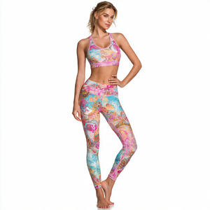 Conjunto de Yoga de 2 Piezas para Mujer: Sujetador Deportivo y Leggings, Top Corto sin Mangas, Diseño Sólido Personalizable, Ropa Deportiva para Entrenamiento - Product Image 4