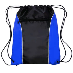 Black and Gray <b>Drawstring</b> <b>Backpack</b> Polyester Plain Dyed Adjustable Sport Bag for Outdoor Use Wholesale Pack OEM Supplier - Product Image 5