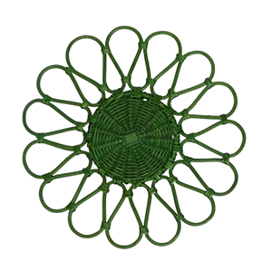 Sous-plat en osier naturel vert en forme de fleur, durable, idéal pour la décoration de mariage et la table à manger, du Vietnam - Product Image 1