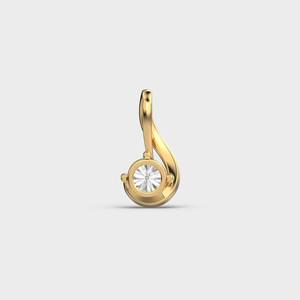 Pendentif classique en or jaune avec moissanite, taille brillant rond, sertissage griffe, forme goutte d'eau, bijou pour femme - Product Image 3
