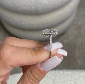 925 Sterling <b>Silver</b> 4.75 Carat <b>Emerald</b> Cut Lab Grown Diamond <b>Ring</b> Gift For Anniversary & Wedding - Product Image 2