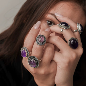 Handmade Unisex Amethyst <b>Ring</b> Bezel Setting Elegant Multi Gemstone Stylish Daily Wear Engagement Wedding Party Anniversary Gift - Product Image 2