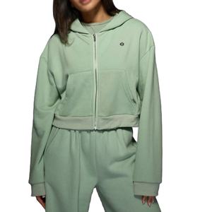 เสื้อฮู้ดครอปผู้หญิงสำหรับฤดูหนาว ผ้าฟลีซ สวมใส่สบาย มีเชือกผูกปรับได้ที่เอว รับผลิตตามแบบ OEM - Product Image 5