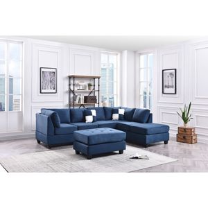 Divano Sezionale Malone G630B SC Blu Navy per Soggiorno Senza Pouf - Product Image 5