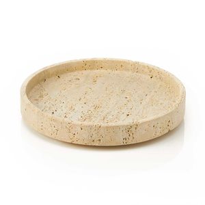 Plateau minimaliste en pierre naturelle travertin pour table basse, centre de table décoratif, organisation maison et bureau - Product Image 5