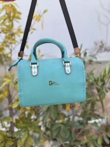 Hand Tooled Carving Leather Tote <b>Bag</b> Gypsy Boho New Arrival Checker Pattern Western Stylish Turquoise <b>Colour</b> Multi Uses <b>Bags</b> - Product Image 3