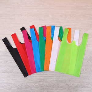 Bolsas de Compras Blancas Lisas con Corte en W, No Tejidas, Duraderas, Ecológicas y Reutilizables para Compras, Venta al por Menor y Uso Diario - Product Image 6