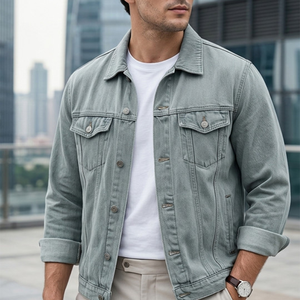 OEM <b>Mens</b> <b>Denim</b> Jean <b>Jacket</b> Casual Outwear Fall <b>Jacket</b> <b>Denim</b> Button up Coat Oversize <b>Denim</b> <b>Jacket</b> for <b>Men</b> acidwash fashion casual - Product Image 6