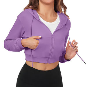 Sudadera corta con capucha para mujer, manga larga, estampado abstracto, tejido de poliéster, ropa informal de primavera - Product Image 6