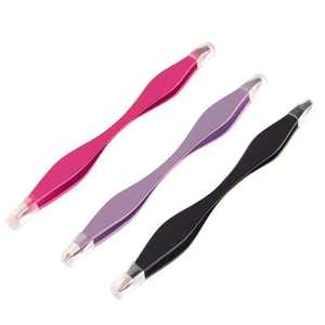 Pince à épiler professionnelle en acier inoxydable double extrémité style Galaxy Gold, pointes biseautées et pointues - Product Image 5