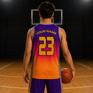 Tenue de basketball personnalisée à séchage rapide, maillot de basketball 100% polyester, ensemble uniforme de basketball imprimé numériquement, tendance du moment - Product Image 2