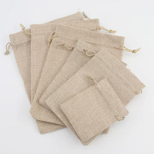 Natural Fiber Jute Small Jewelry Storage <b>Pouch</b> with Soft Inner Lining and <b>Drawstring</b> - Product Image 6