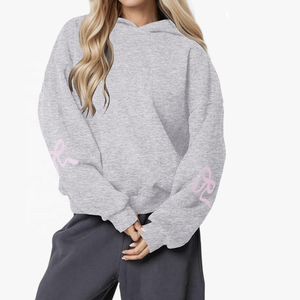 Sweats à capuche tricotés imprimés pour femme femmes sweats à capuche imprimés surdimensionnés à manches longues polaire décontracté graphique pull sweats à capuche - Product Image 4