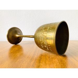 High End Quality Handmade Brass Bell Shape <b>Goblet</b> Embossed Vintage <b>Wine</b> Glass For Party Occasion - Product Image 6