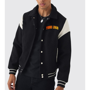 High Quality Custom Chenille Embroidered Streetwear College Baseball Varsity Winter Jacket Man Heavyweight Canvas Front - Product Image 6