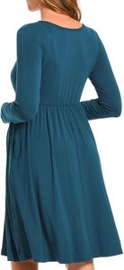 Camiseta de Maternidad de Manga Larga de Color Sólido, Vestido de Embarazo, Ropa de Maternidad 100% Algodón Transpirable Estampado - Product Image 2