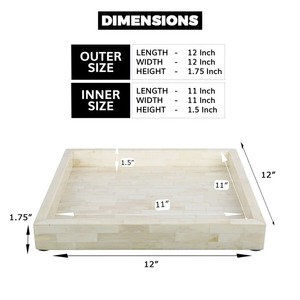 Artisan Bone Inlay Decorative Tray for <b>Coffee</b> <b>Table</b> and Console Styling - Product Image 2