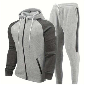 Conjunto Deportivo Unisex con Cremallera Completa, Cuello Alto, Diseño Deportivo, Transpirable, Poliéster y Algodón, Ropa de Otoño, Talla Adulto, Corte Regular - Product Image 6