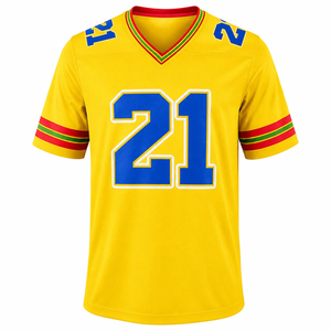 Maillot de football jaune pour homme, col en V, manches courtes, numéro 21, imprimé, respirant, polyester, uniforme d'équipe, coupe régulière pour adulte - Product Image 4