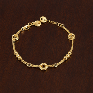 AJRETAIL IGI Certified 14K Yellow Gold Fine <b>Beaded</b> <b>Bracelet</b> 0.509g Luxurious Golden Orbit - Product Image 5