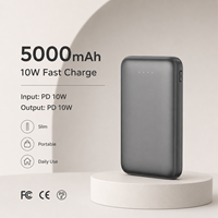 Batterie externe pour voyages d'affaires 5000mAh, chargeur de téléphone portable portable, logo personnalisé, fournisseur en gros d'usine, CE FCC RoHS KC SAA