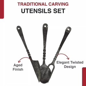 Juego de Cubiertos de Diseño Elegante, Estilo Medieval, Utensilios de Comedor de Inspiración Tradicional, Cuchillo, Tenedor y Cuchara de Acero Inoxidable - Product Image 3