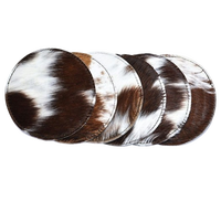 Dessous de verre en cuir et fourrure animale Dernier design Décoration de table Bois et pierre Sous-verres de café de haute qualité 2025 Meilleures ventes