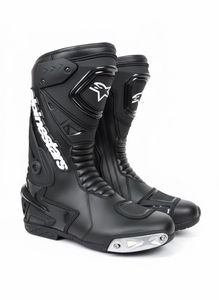 รองเท้าบูทมอเตอร์ไซค์สำหรับผู้ชาย ได้รับมาตรฐาน CE รองเท้าขี่มอเตอร์ไซค์แบบทัวร์ริ่ง ป้องกันการกระแทก ใช้ได้ทุกฤดู สีดำ สไตล์สปอร์ต สตรีท - Product Image 2