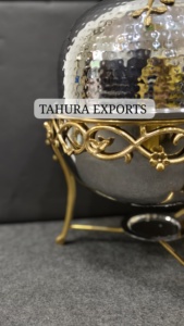 2026 Luxury Top Trending Round Style Chafing Dish With Ornate <b>Legs</b> With Lid High Quality Brass And Stainless Steel Available - Product Image 4