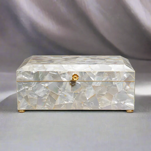 Coffret à bijoux en bois fait main de qualité supérieure avec incrustations de nacre, boîte de rangement de luxe - Product Image 5