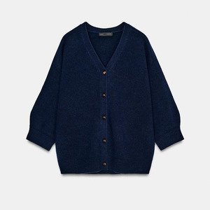 Custom Men's Oversized V-Neck 100% Cotton Anti-Wrinkle Breathable <b>Cardigan</b> <b>Sweater</b> with Single Button Closure Long Sleeve - Product Image 4