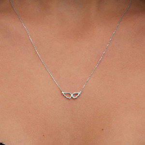 สร้อยคอจี้เพชรสีเหลืองทองสองชั้น - Product Image 4