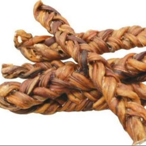 Bâtonnets tressés de bœuf naturel pour chiens, à haute teneur en protéines, en forme de pénis, en saucisses d'intestin, en sachets - Product Image 1