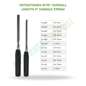 เครื่องมือผ่าตัดกระดูกสันหลังแบบออสโตโทม ขนาด 270 มม. สำหรับการตัดกระดูกและการผ่าตัดกระดูกสันหลังเพื่อการจัดกระดูก - Product Image 2