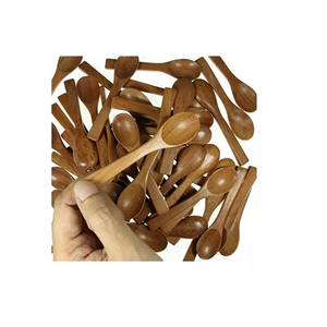 Wooden <b>Small</b> Round Spoon Long Handle <b>Mirror</b> Polish Eco Friendly Kitchen Restaurant Wedding Use - Product Image 3