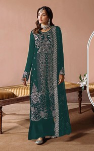 สูทกึ่งเย็บกำมะหยี่พร้อมงานเย็บปักถักร้อยสำหรับคอลเลคชั่นสูทอินเดียและปากีสถาน - Product Image 4