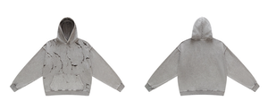 Sweat-shirt à capuche surdimensionné pour homme, imprimé craquelé, 100% coton, tissu éponge français, style décontracté d'automne - Product Image 2