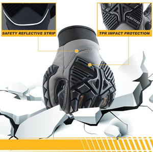 Gants anti-choc TPR professionnels, gants utilitaires avec protection des jointures, fourniture OEM - Product Image 4