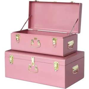 Caja de almacenamiento tipo baúl, caja decorativa para guardar objetos, baúl metálico de estilo vintage, organizador de maletas, caja de almacenamiento de lujo. - Product Image 5