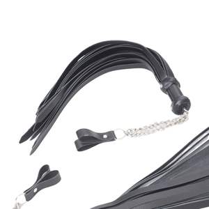 Flogger de Cuero Genuino con Mango Trenzado y Cuerdas Extra Largas - Product Image 4