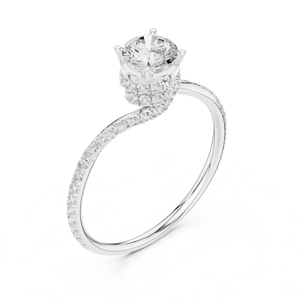 แหวนแต่งงานเพชรทรงกลม 14K โรสโกลด์ เพชรเพาะเลี้ยงสำหรับผู้หญิง เพชรเพาะเลี้ยงใหม่ - Product Image 6