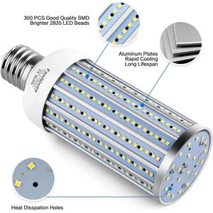 Lampadina LED a Pannocchia Equivalente a 500W, 5500 Lumen, 6500K, Base E39 Mogul, Luce Bianca Fredda per Grandi Aree - Product Image 5