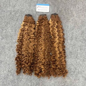 Thick end Weft Hair Steam Burmese <b>Curly</b> Vietnamese Hair <b>Extension</b> Mix Color Ready To Ship - Product Image 1